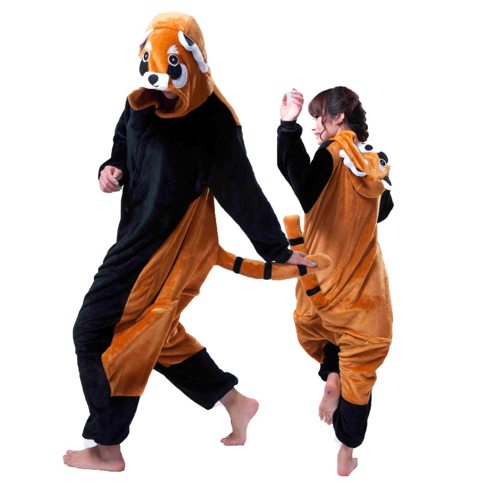 Roter Panda Kostüm Erwachsene Tier Pyjamas Onesie Faschingskostüm