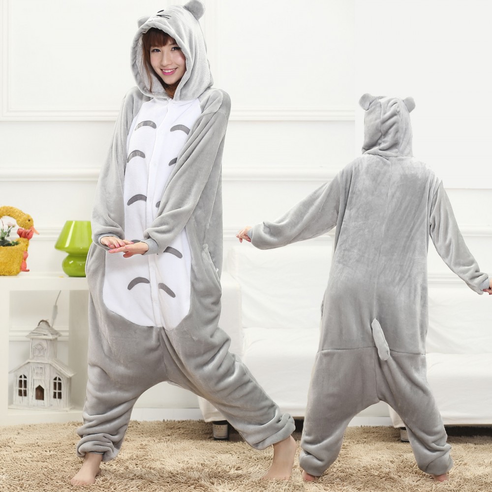 Totoro Kostüm für Erwachsene Tier Pyjamas Jumpsuit Onesie