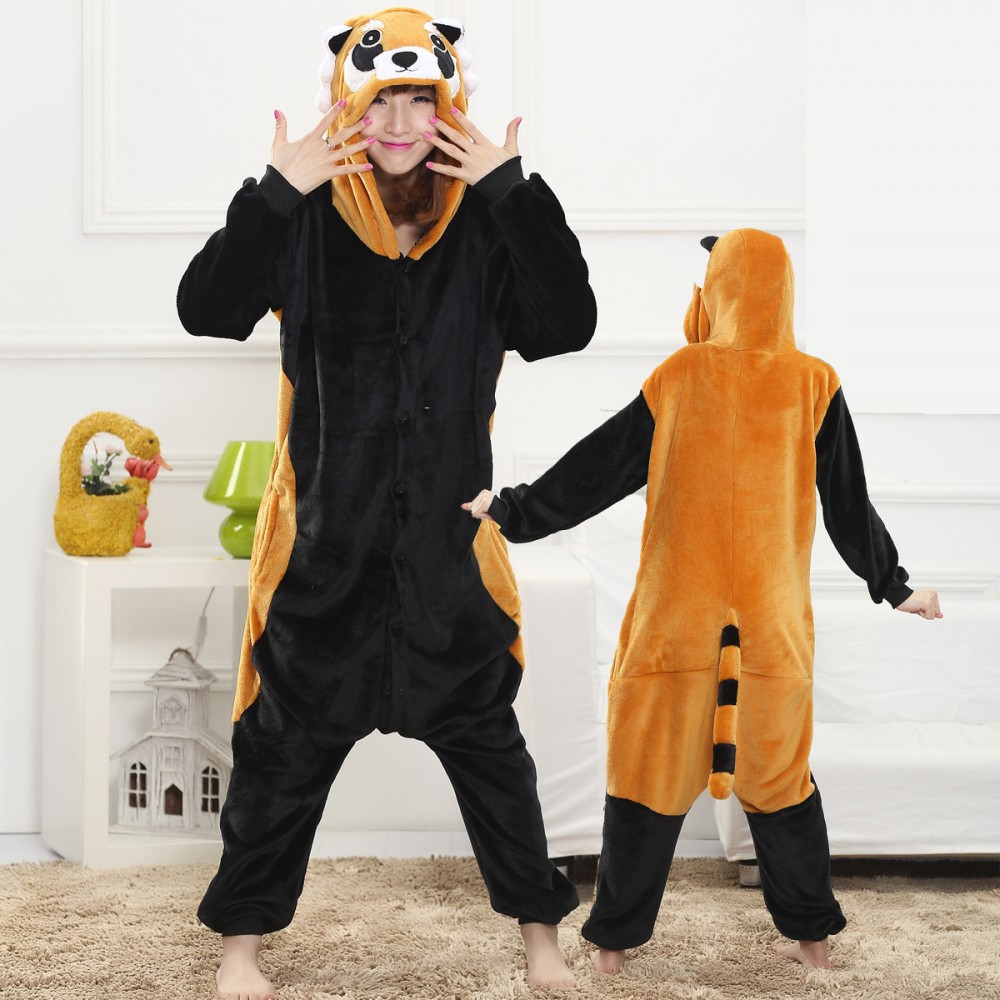 Roter Panda Kostüm Unisex Erwachsene Pyjamas Cosplay Tier Onesie