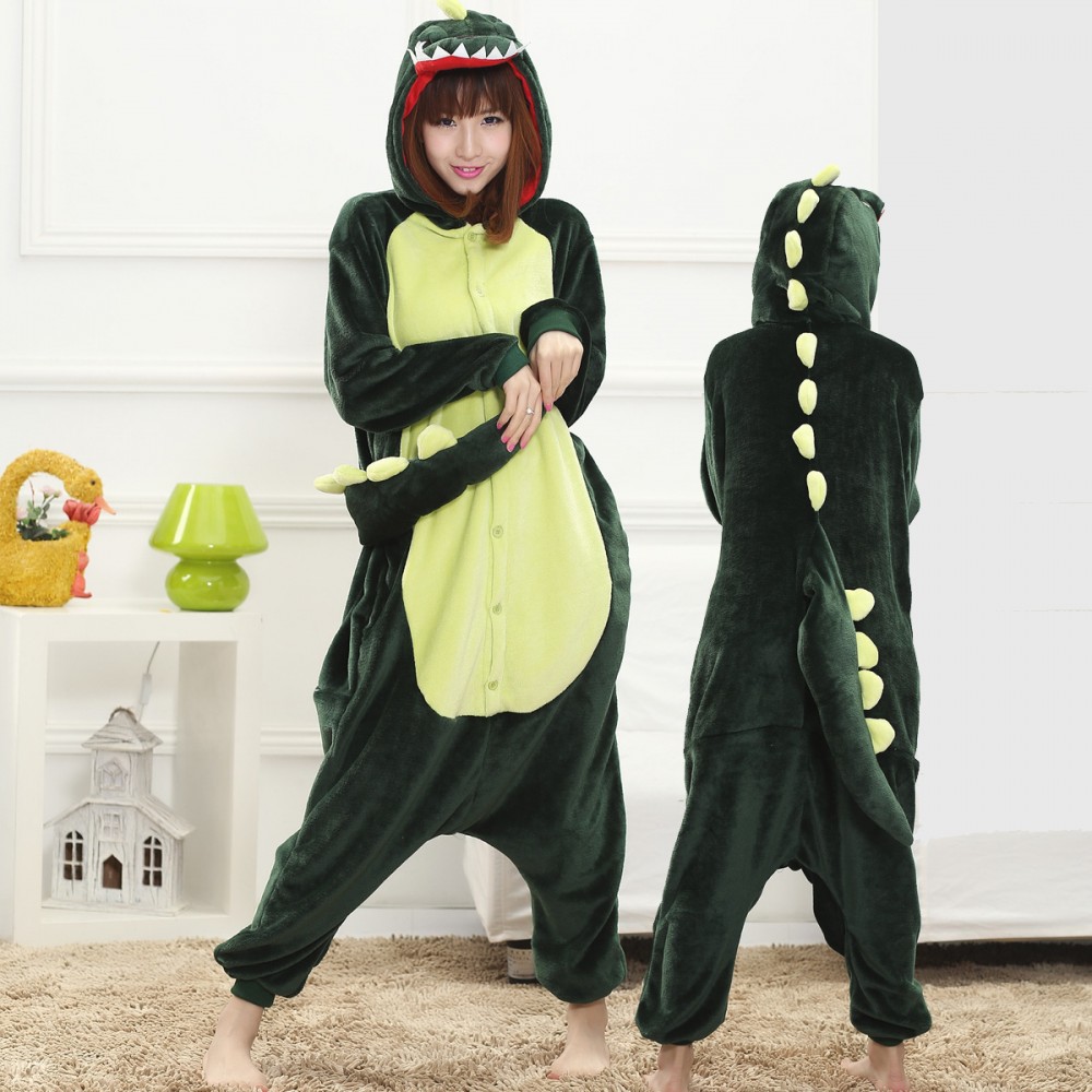 Dinosaurier Kostüm Erwachsene Unisex Onesie Jumpsuit Anzug Einteiler