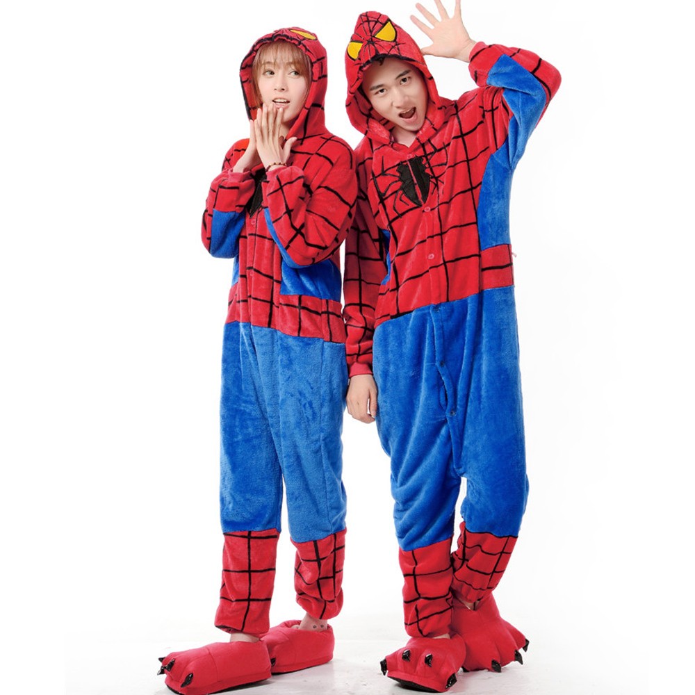 Spiderman Kostüm Erwachsene Pyjamas Unisex Cosplay Onesie