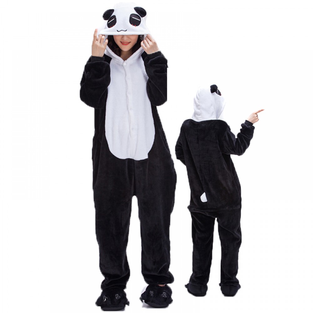 Panda Kostüm Erwachsene Unisex Tier Onesie Schlafoveralls
