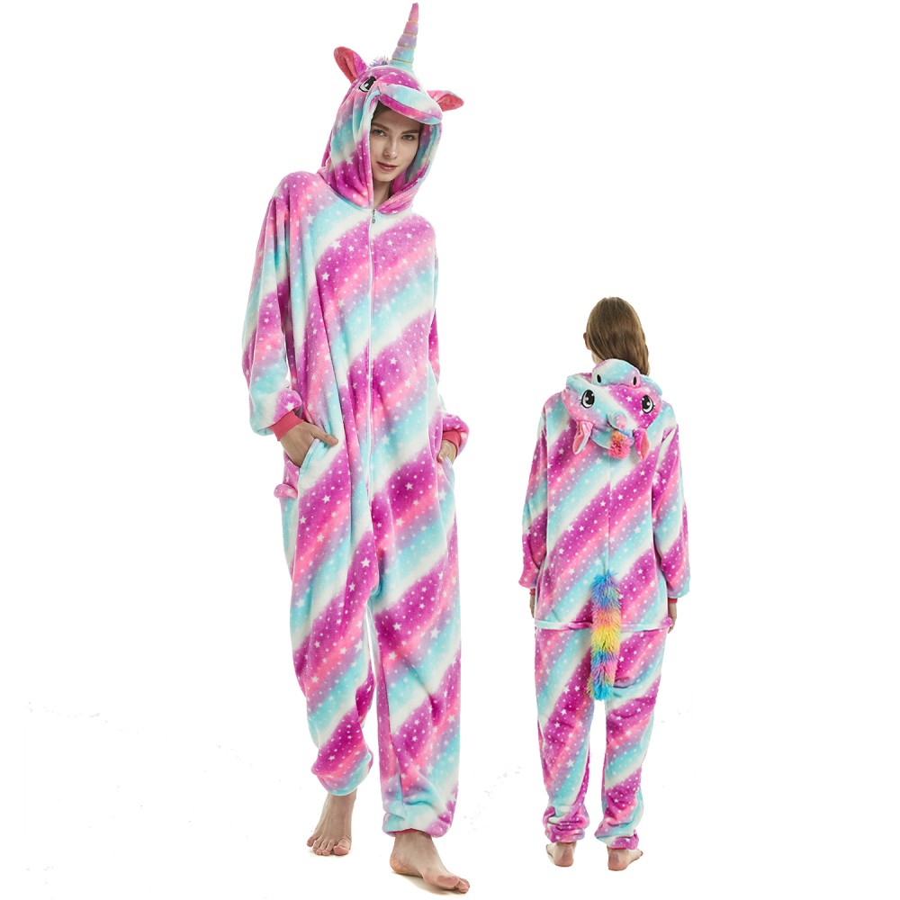Lila Traum Einhorn Kostüm Erwachsene Onesie Pyjamas