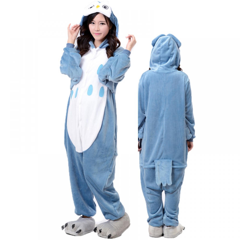 Blaue Eule Kostüm Unisex Erwachsene Pyjamas Tier Onesie
