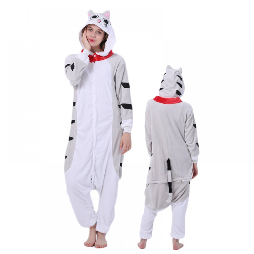 Getigerte Katze Kostüm Erwachsene Tier Pyjamas Jumpsuit Onesie