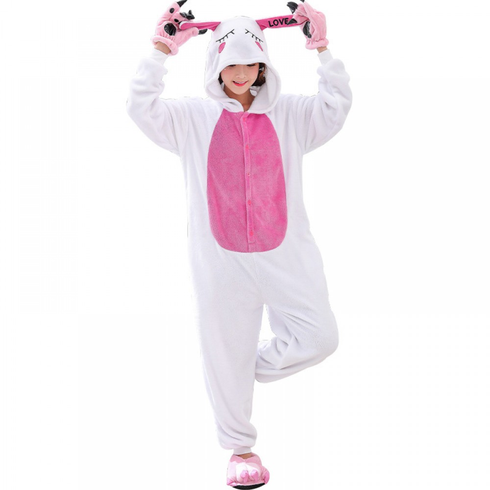 Kaninchen Hasenkostüm Damen Mädchen Tier Pyjamas Onesie