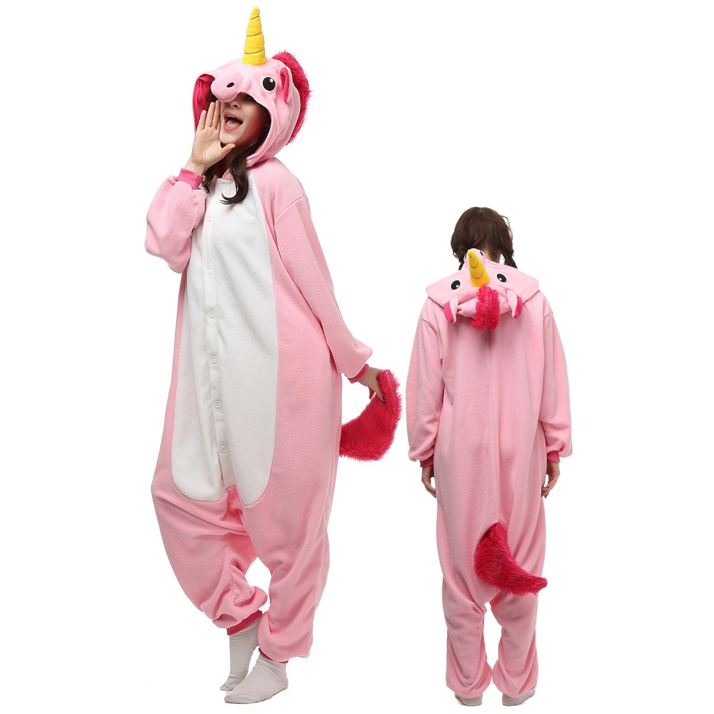 Rosa Einhorn Onesie Jumpsuit Tier Pyjamas Schlafanzug Halloween Kostüme