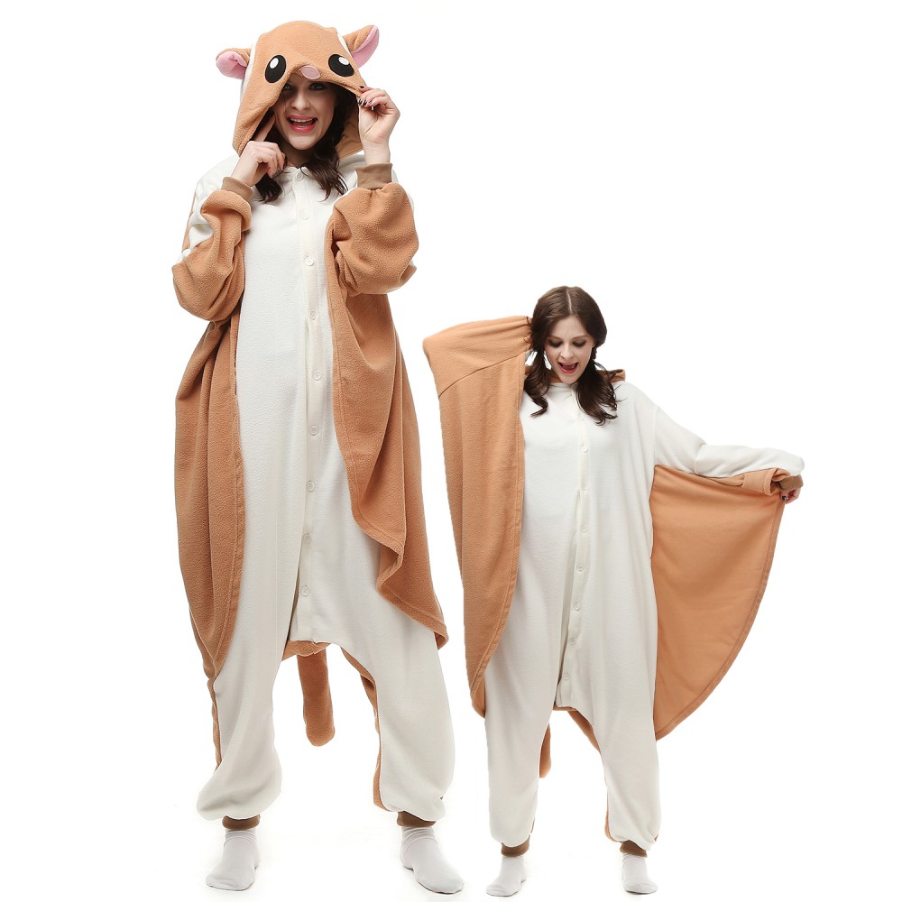 Fliegendes Eichhörnchen Kostüm Damen Herren Pyjamas Cosplay Tier Onesie