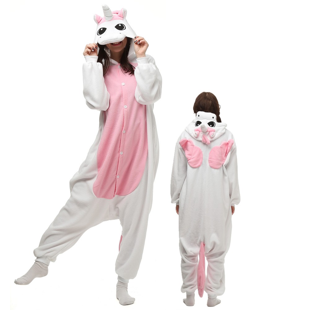 Rosa Pegasus-Einhorn Overalls Jumpsuit Pyjamas Onesie Tierkostüm für Erwachsene