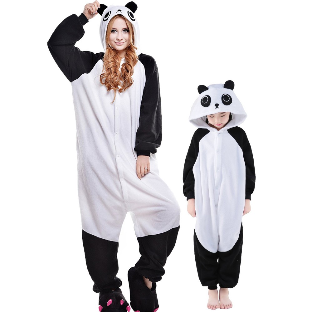 Panda Kostüme für Kinder und Erwachsene Cosplay Onesie Schlafoveralls