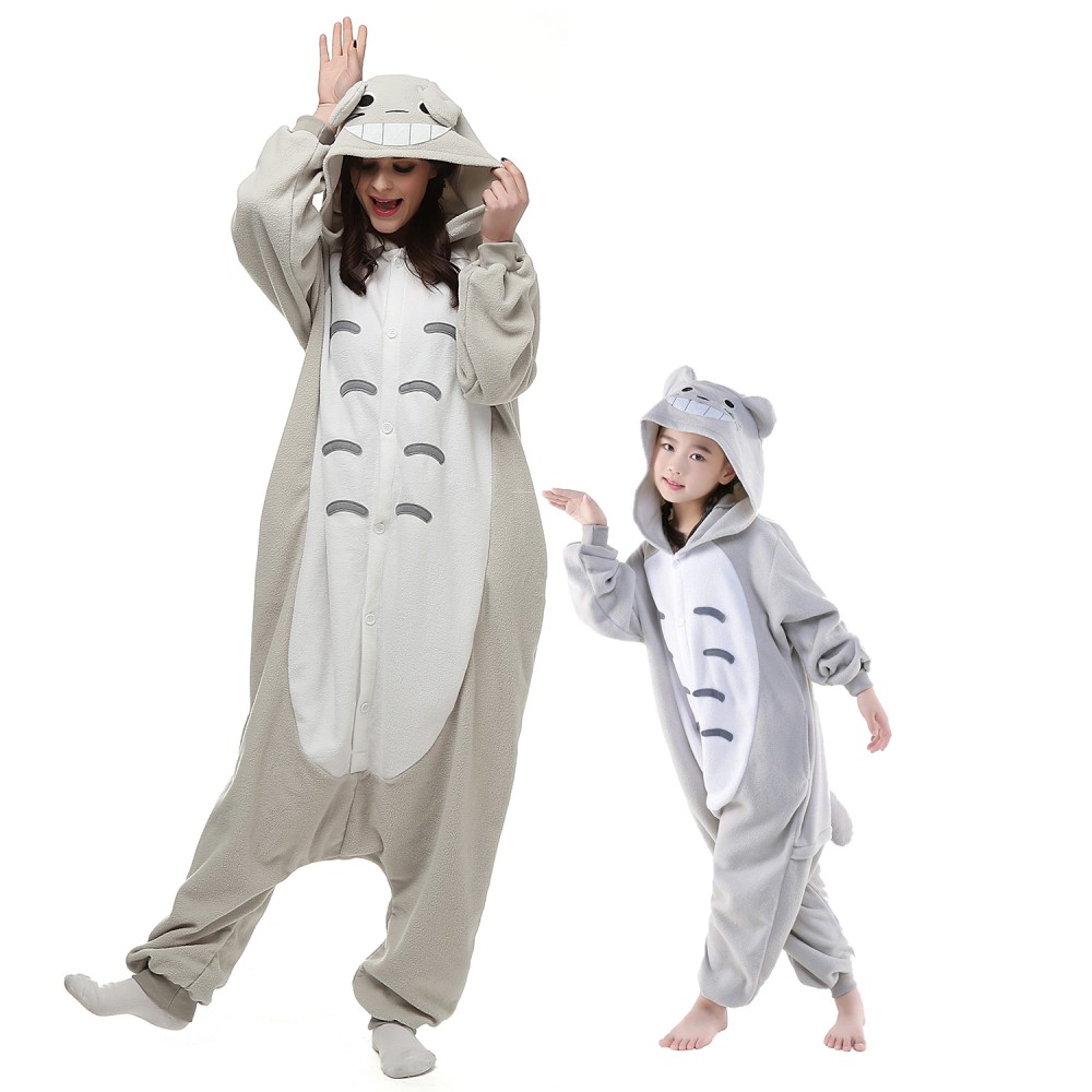 Totoro Kostüme Onesie Cosplay Pyjamas Schlafoveralls Erwachsene & Kinder 