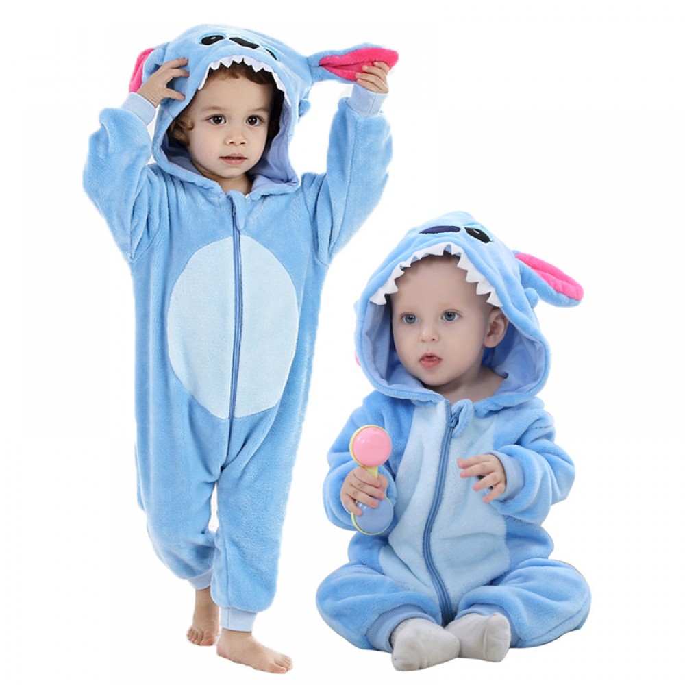 Stitch Kostüm Kleinkind Tier Onesie Einteiler für Baby Schlafoveralls