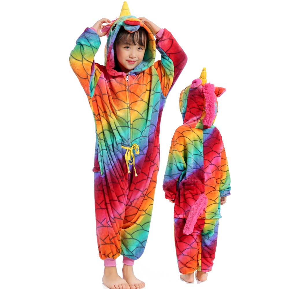 Neues Meerjungfrau-Einhorn Kostüm Kinder Pyjamas Jumpsuit Schlafoveralls
