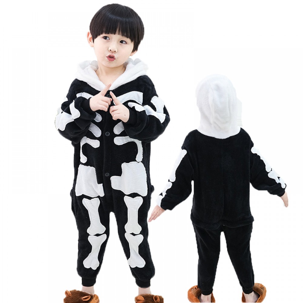 Skelett Kostüm Kinder Tier Schlafanzug Overalls