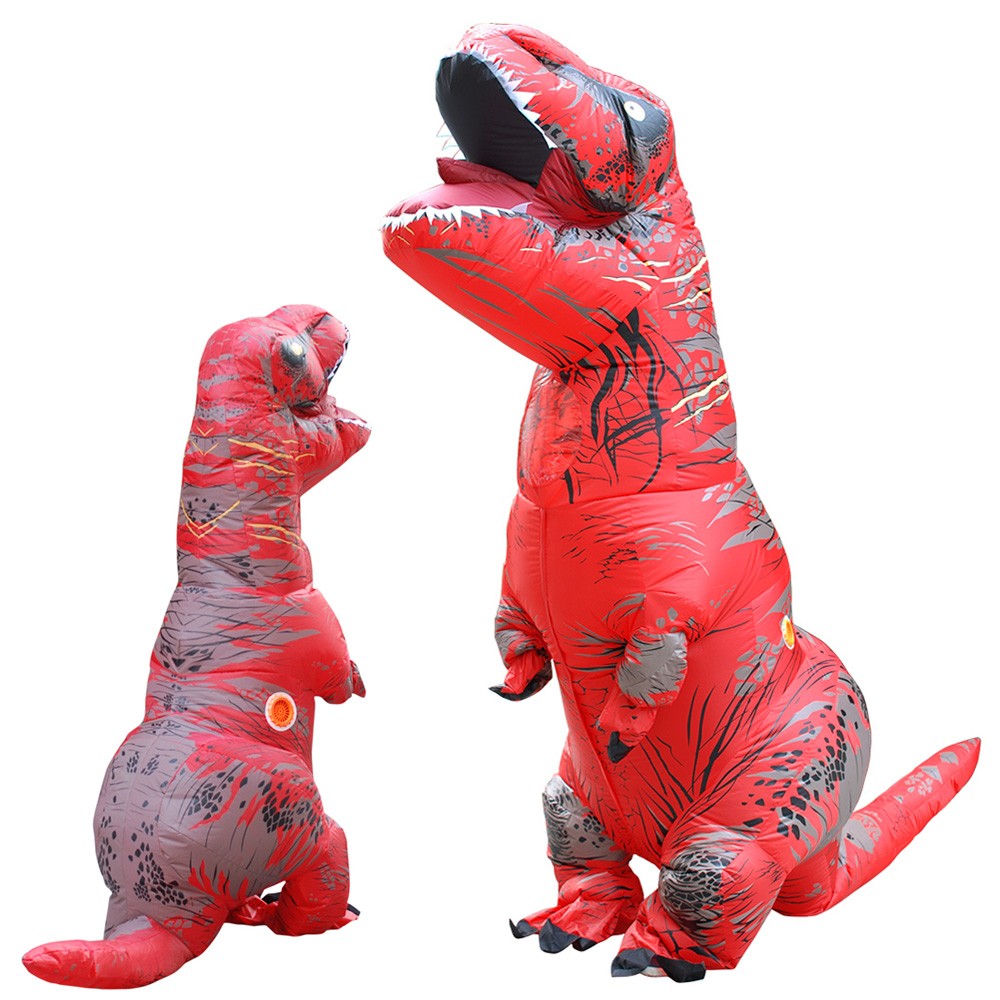 Kostüm Aufblasbarer T-Rex für Erwachsene und Kinder Rot