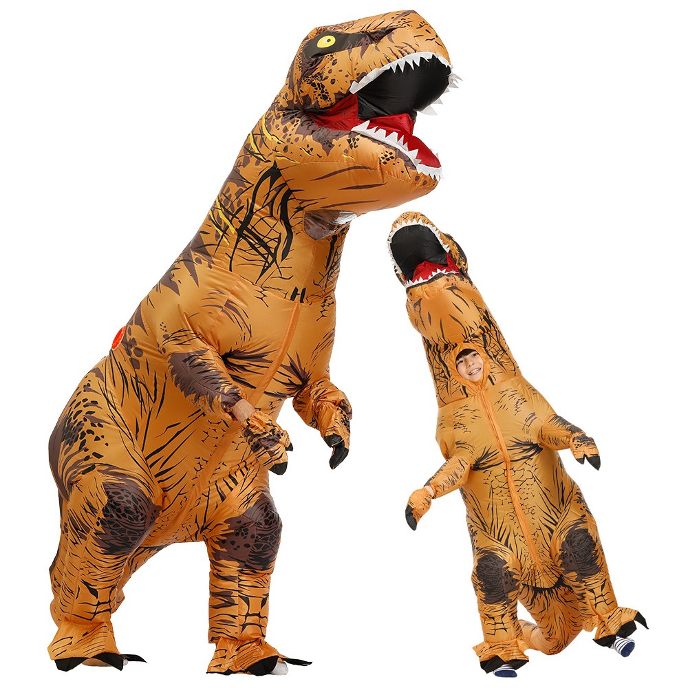 Kostüm Aufblasbarer T-Rex für Erwachsene und Kinder Braun