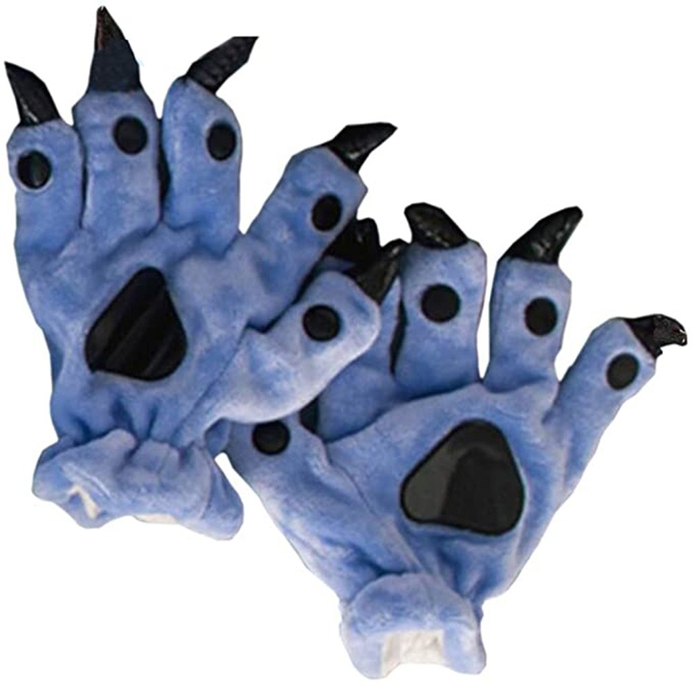 Plüsch Handschuhe Tier Pfote Handschuhe Pfoten Krallen Handschuhe Blau