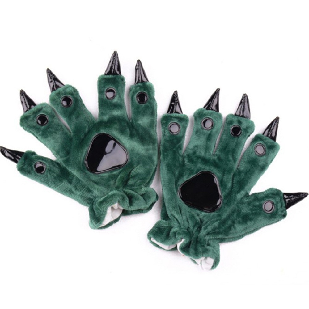 Plüsch Handschuhe Tier Pfote Handschuhe Pfoten Krallen Handschuhe Grün