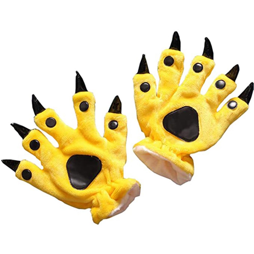 Plüsch Handschuhe Tier Pfote Handschuhe Pfoten Krallen Handschuhe Gelb