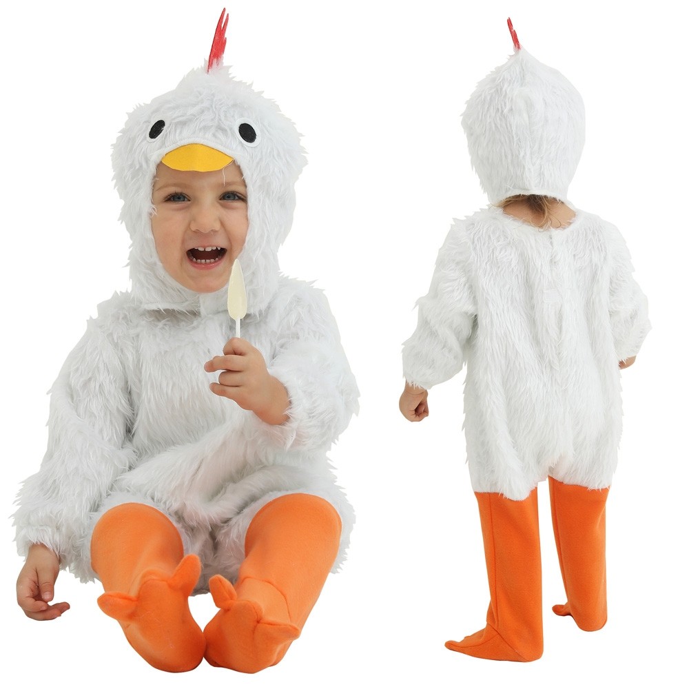 Hühner Kostüm Baby Overall mit Kapuze Faschingskostüme