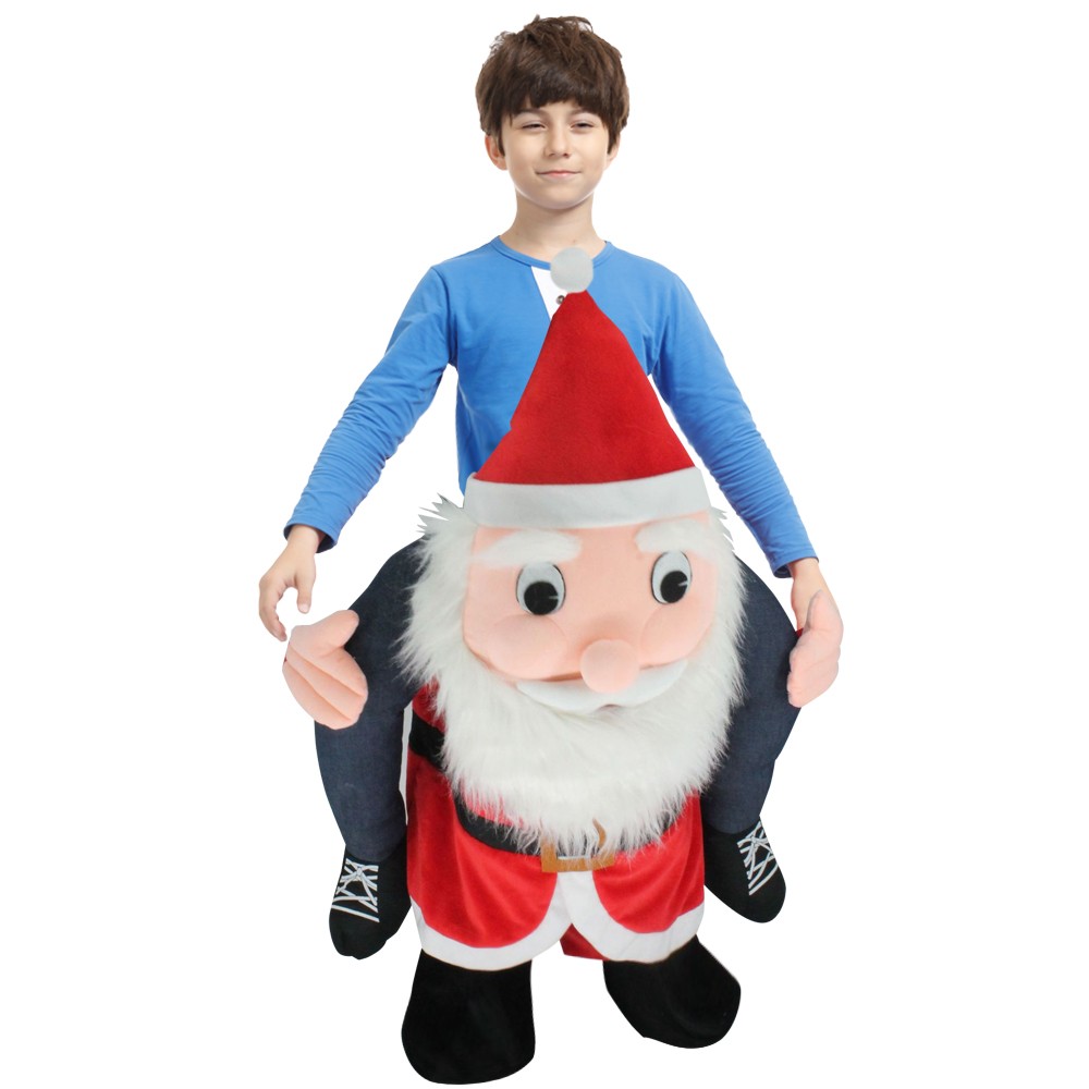 Weihnachtsmann Huckepack Kostüm für Kinder